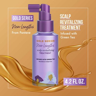 Pantene Gold Series New Lengths Scalp Revitalizing Treatment, 4.2 Fl Oz ?? Scalp Treatment Infused with Green Tea, Moisturizes, Strengthens and Protects from the Root for Visibly Longer Hair