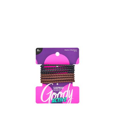 Goody Nonslip Womens Elastic Hair Tie - 8 Count, Black - 4MM For Medium Hair- Ouchless Hair Accessories For Women Perfect For Long Lasting Braids, Ponytails And More - Pain-Free