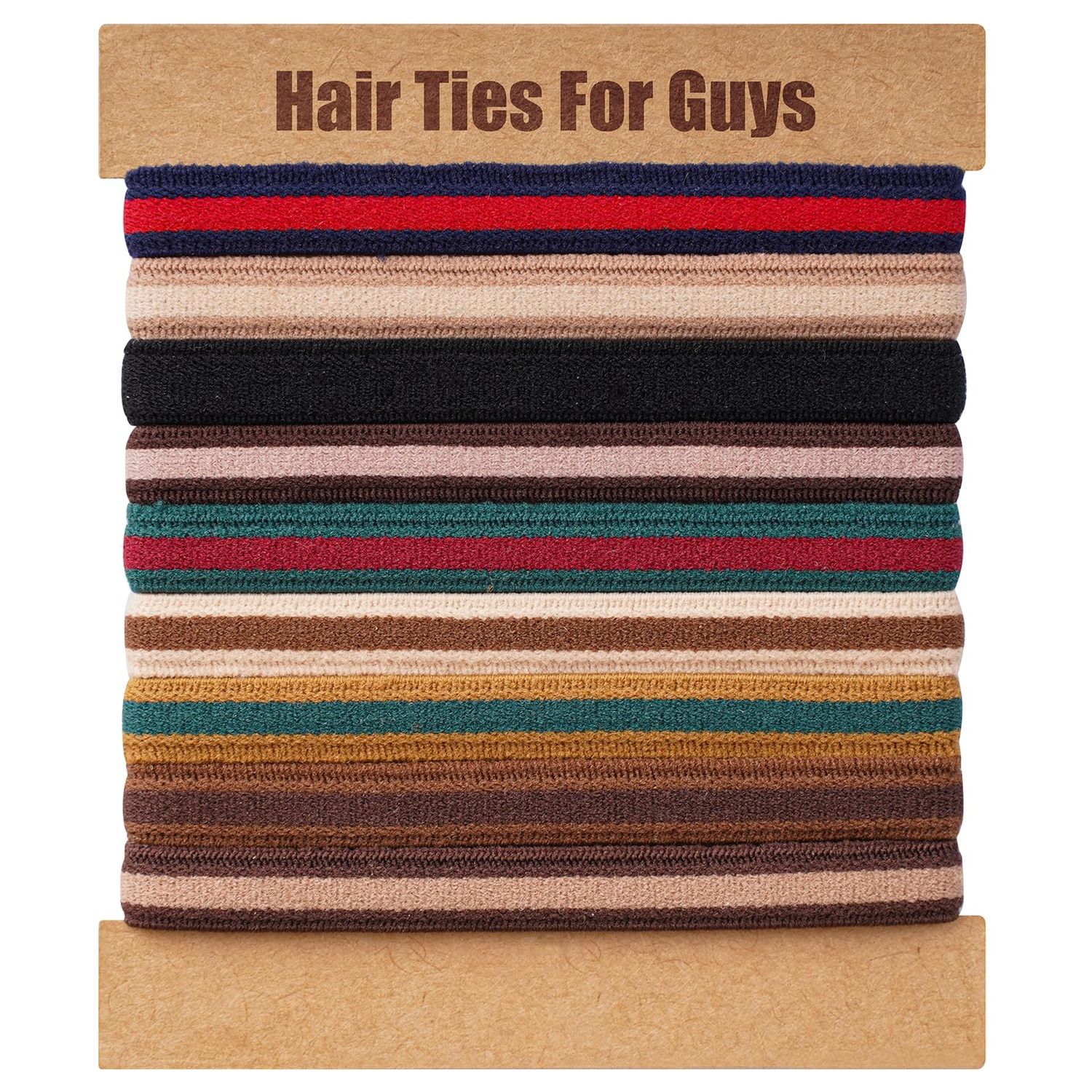 EasYoung Braided Mens Hair Ties For Men, For Buns Curly Thick Dense Hair Elastic Hair Ties For Guys, No damage No Crease Breakage, 9 Count (Pack of 1)
