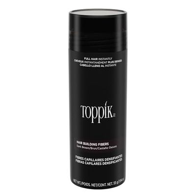 Toppik Hair Building Fibers, Dark Brown, 55g | Fill In Fine or Thinning Hair | Instantly Thicker, Fuller Looking Hair | 9 Shades for Men &amp; Women