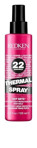 Redken Thermal Spray 22 High Hold - Thermal Heat Protectant and Setting Mist, For Curling and Flat Irons, Lasting Frizz Control &amp; Protects Against Heat Damage