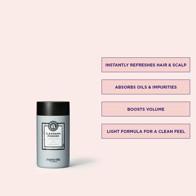 Maria Nila Cleansing Powder, 60 g, Refreshes Hair &amp; Scalp, Absorbs fats, oils &amp; product residue, 100% Vegan &amp; Sulfate/Paraben free