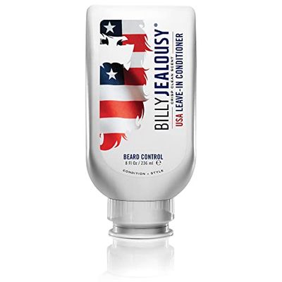 Billy Jealousy Original Beard Control Leave In Beard Conditioner for Men with Aloe Leaf Juice and Jojoba Seed Oil, Softens Hair and Skin, Light Hold with Matte Finish, 8 Fl Oz