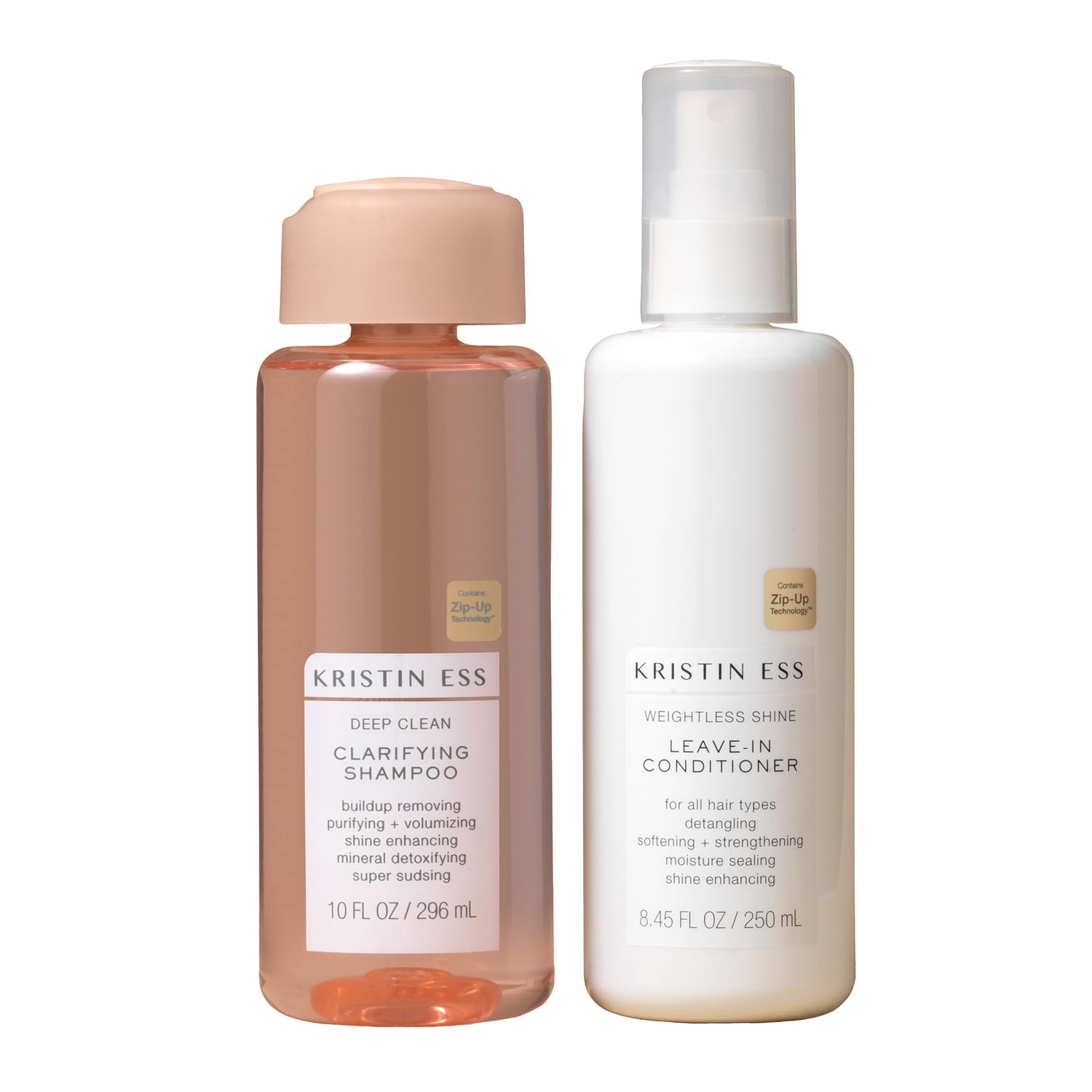 Kristin Ess Hair Deep Clean Clarifying Shampoo &amp; Weightless Shine Leave In Conditioner - Removes Build Up, Volumizes Oily Hair, Detangles, Adds Shine, Cruelty Free