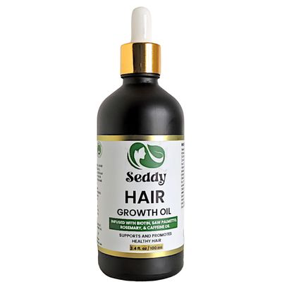Seddy Hair Growth &amp; Strengthening Oil with Caffeine, Rosemary, Castor, Biotin, Peppermint, Argan &amp; Jojoba - Hair Treatment | Repair damage| Hair Regrowth Oil - 3.4 Fl. Oz