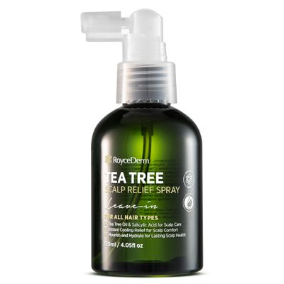 RoyceDerm Tea Tree Scalp Relief Spray: Leave-In Scalp Care for Dry, Flaky, and Itchy Scalp - Tea Tree Oil Formula for Comfort, Hydration, and Balance - Conditioning Support for Women &amp; Men