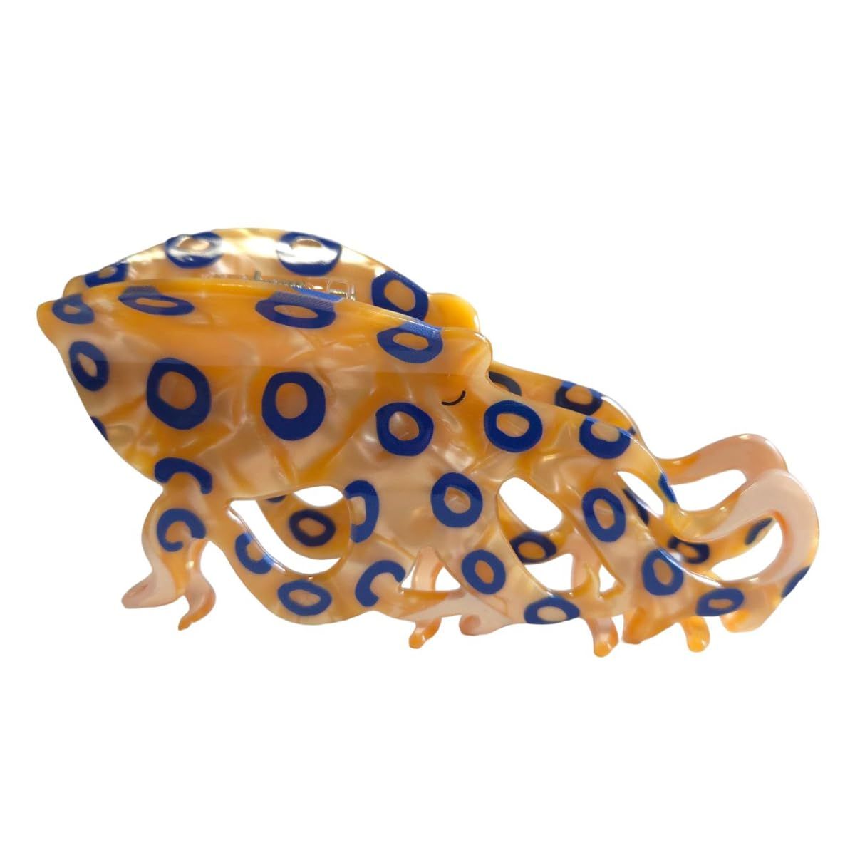 Novelty Blue-Ringed Octopus Hair Clips,Cellulose Acetate Hair Clips,Big Claw Clips for Girl,Hair Accessories
