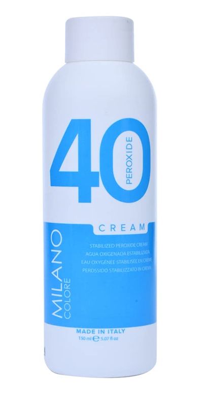 Milano Care Hydrogen Peroxide Developer - Stabilized Professional Salon Bleaching Cream for Consistent Hair Coloring, Volume 40, 5.03 fl oz/150 ml