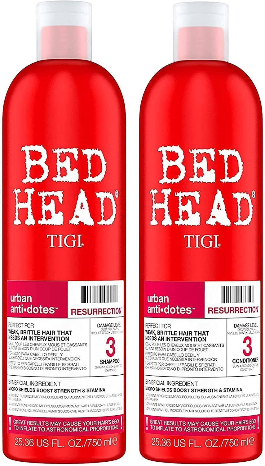 Bed Head by TIGI Urban Antidotes Resurrection Shampoo and Conditioner for Damaged Hair 25.36 fl oz 2 count