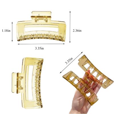 CHAOBANG Jelly Hair Clips,Acrylic Black Hair Clips?Wonderful Gift,Strong Hold Claw for Women Thick Hair &amp; Thin Hair,Cute Color