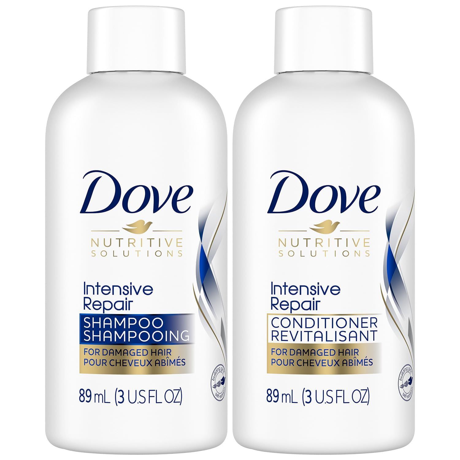 Dove Travel Essentials Shampoo and Conditioner Set - Dove Nutritive Solutions Intensive Repair for Damaged Hair, 3 Oz Ea