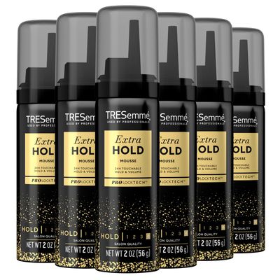 TRESemm Extra Hold Mousse for Curls, Volume &amp; Frizz Control - Hair Care Product for Women &amp; Men, Travel Size, 2 Oz (Pack of 6)