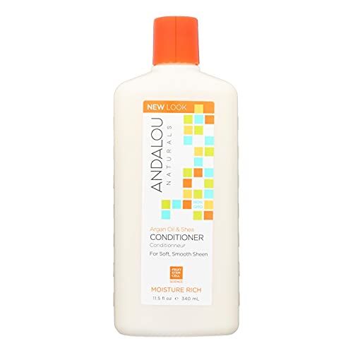 Andalou Naturals Conditioner, Moisture Rich Hair Conditioner, 11.5 Oz, Argan Oil, Shea Butter, Avocado Oil &amp; Vitamin E, Moisturizing for Dry Hair