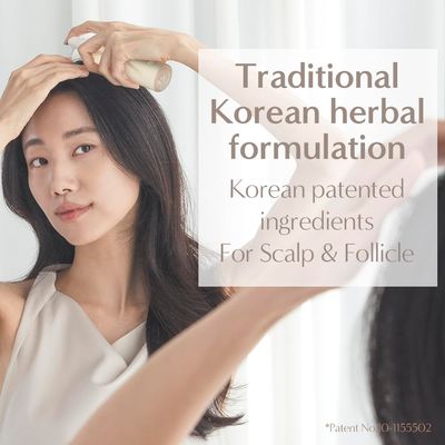 LORINIQUE L01 Korean Scalp Care Serum Tonic Spray with Patented Traditional Herbal Composition, Copper tripeptides-1 for Follicle/Ginseng Root/For Anti-Hair Thinning/korean hair care