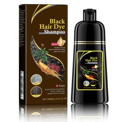 Aopvui Black Hair Dye Shampoo 3 in 1, Shampoo Hair Dye, Herbal Ingredients Natural Black Hair Shampoo, Semi-Permanent Gray White Coverage for Women Men (500ml dark brown