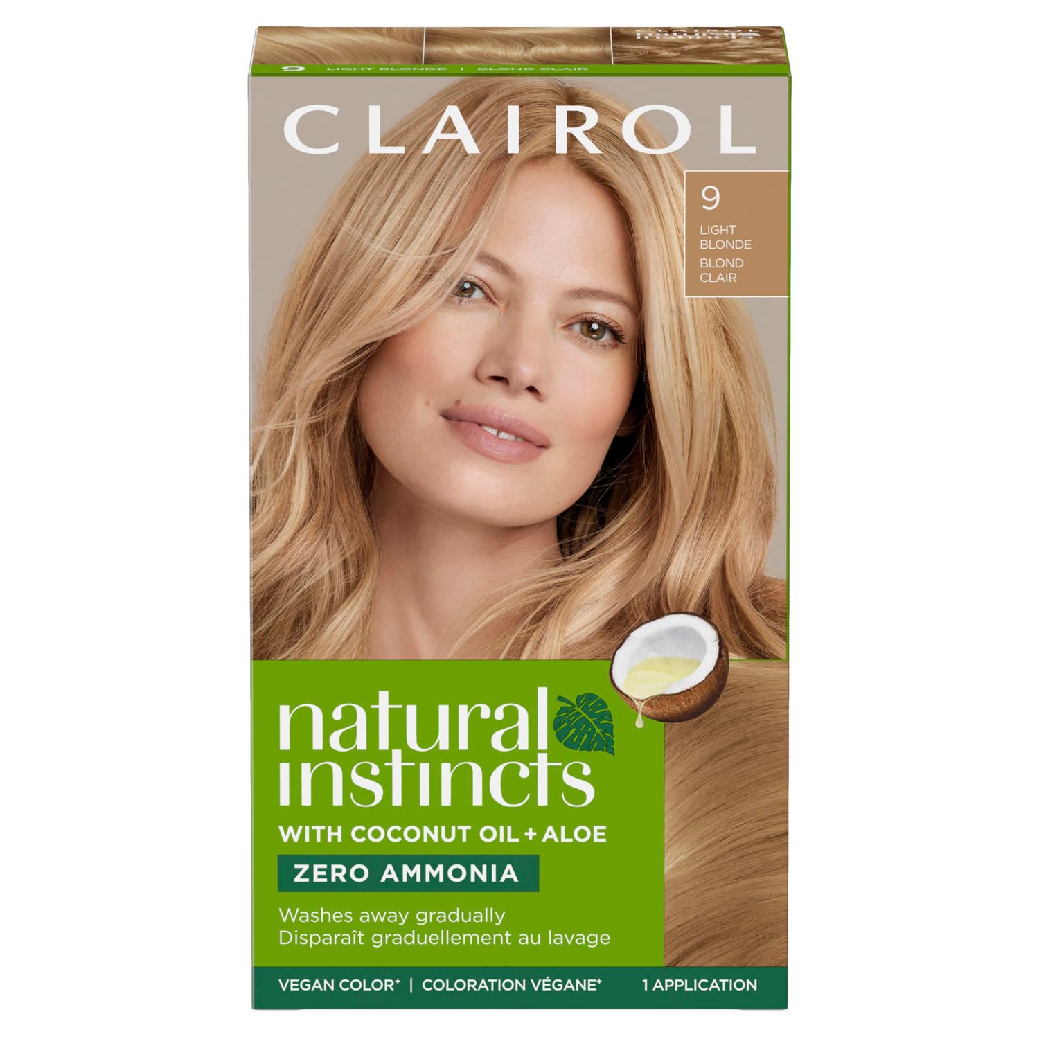 Clairol Natural Instincts Demi-Permanent Hair Dye, 9 Light Blonde Hair Color, Pack of 1