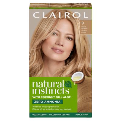Clairol Natural Instincts Demi-Permanent Hair Dye, 9 Light Blonde Hair Color, Pack of 1