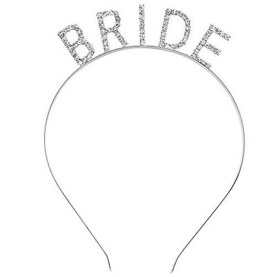 KICOSY Bride Headband for Wedding, Bridal Shower, Bachelorette Party, Bridal Tiara, Rhinestone &amp; Silver, Women&#39;s Headpiece Hair Accessories, One Size, 1 Count