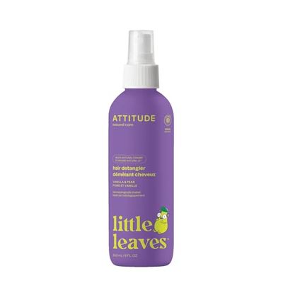 ATTITUDE Rinse-free Hair Detangler for Kids, EWG Verified Leave In Product, Plant- and Mineral-Based Ingredients, Vegan, Vanilla &amp; Pear, 8 Fl Oz