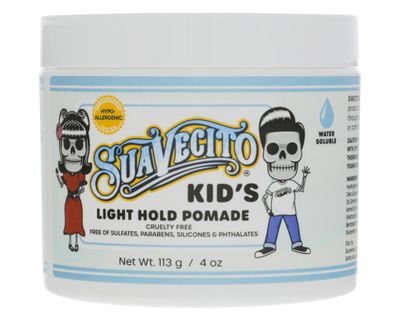 Suavecito Kid&#39;s Pomade Calming Chamomile Scent Light Hold 4 oz. - Water Based Flake Free Hair Gel - Dermatologist-Tested, Hypoallergenic Formula - Free of Sulfates, Parabens, and Phthalates