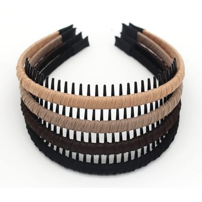 JOBAND 4pcs Hairbands for Women, Non-Slip Zig Zag Headbands, Adjustable Teeth Comb Hair Hoop, Daily Use, Yoga, Spa, Parties, Resin Cotton Blend