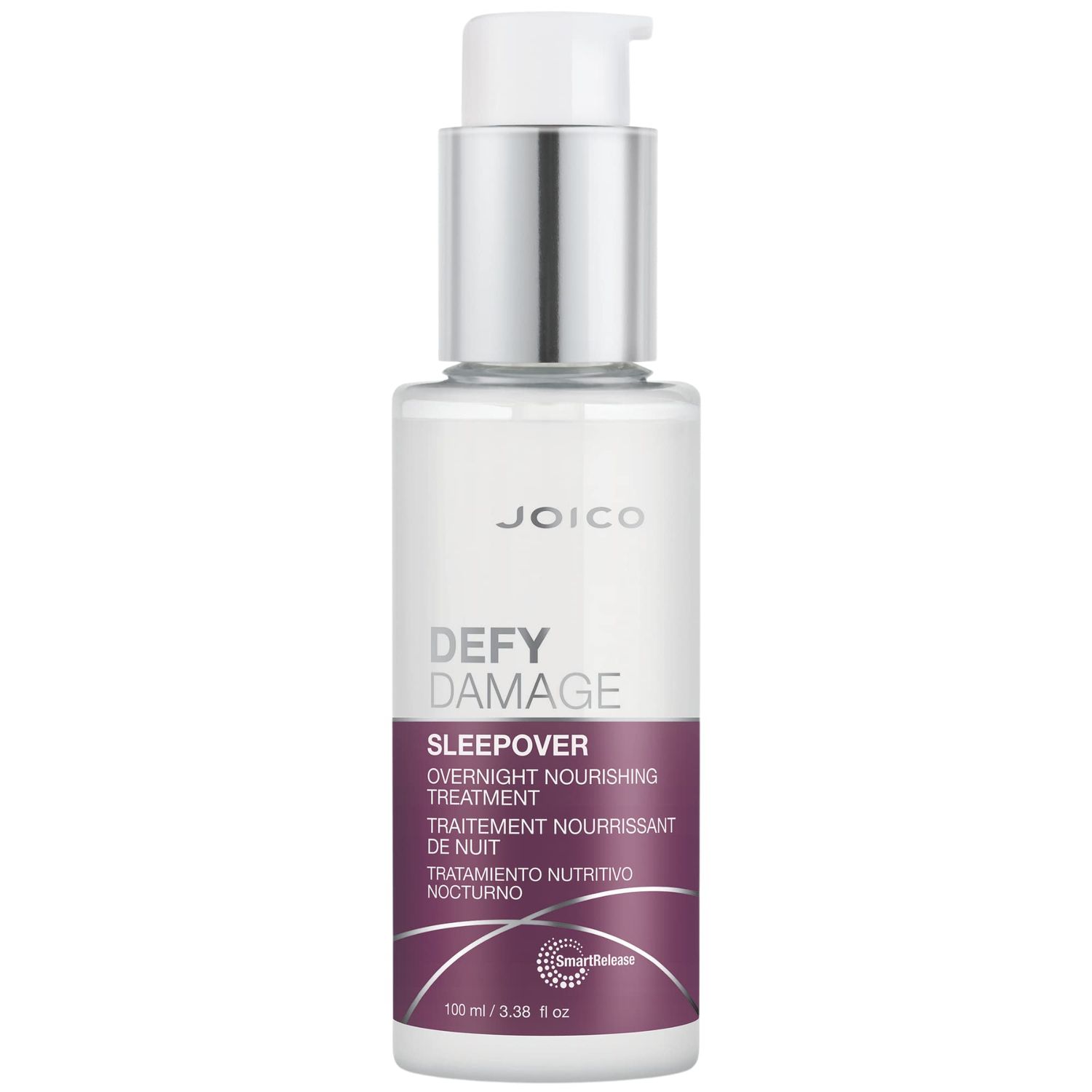 Joico Defy Damage Sleepover Overnight Nourishing Treatment | Instantly Softens &amp; Smooths | Strengthen Bonds | Reduce Breakage &amp; Split Ends | No Rinse Formula | With Arginine &amp; Keratin | 3.38 oz