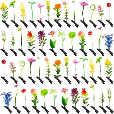 50PC MIXED Bean Sprout Hair Clips Pack Little Leaf Leaves Rave Plur Festival EDM Concert Flower Grass Cute Small Straight Hairpins Funny Costume Barrette Headwear Hair Accessories Party Headwear Pin
