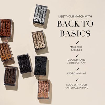 slip Back to Basics Blonde Midi & Large Scrunchie Set | Includes 2 Midi & 1 Large Pure Silk Scrunchies | 100% Mulberry Silk, Anti-Crease, Gentle on Hair, Prevents Breakage | Elegant & Durable