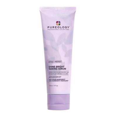 Pureology Style + Protect Shine Bright Taming Serum | For Color-Treated Hair | Shine-Enhancing, Smoothing Hair Serum | Sulfate-Free | Vegan | Updated Packaging | 4 Fl. Oz. |