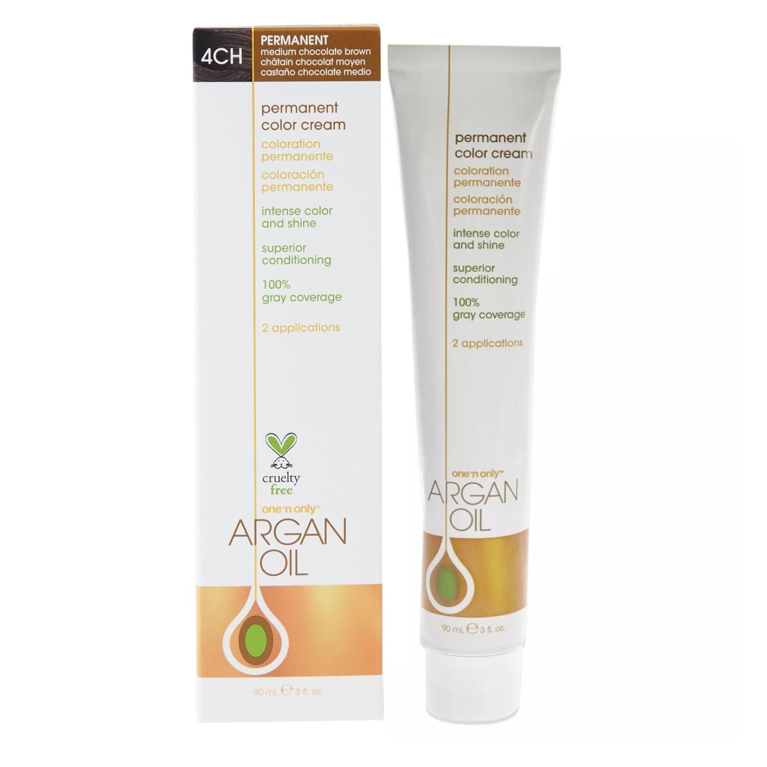 ONO MEDIUM CHOCOLATE BROWN 4CH, 3 OZ, PERMANENT Hair Color, RICH CHOCOLATE BRUNETTE, GRAY COVERAGE, ARGAN OIL TO NOURISH AND SMOOTH