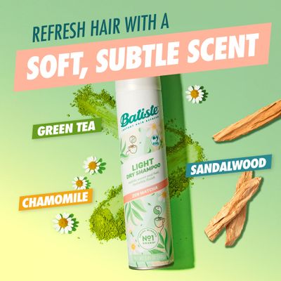Batiste Light Dry Shampoo, Zen Matcha, Invisible Finish, Refresh Hair &amp; Absorb Oil Between Washes, 3.81 Oz