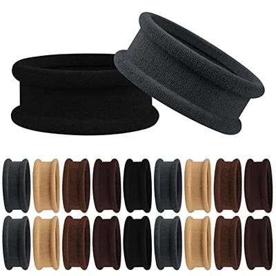 Thick Seamless Hair Ties, Hair Scrunchies Elastics Hair Bands Scrunchy Large Cotton Hair Tie Rope Ponytail Holders for Thick Heavy or Curly Hair Neutral Colors 20 PCS