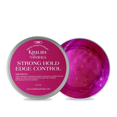 KhalidaNaturals Kinky Hair Strong Hold Edge Control, long lasting, 4C hair approved