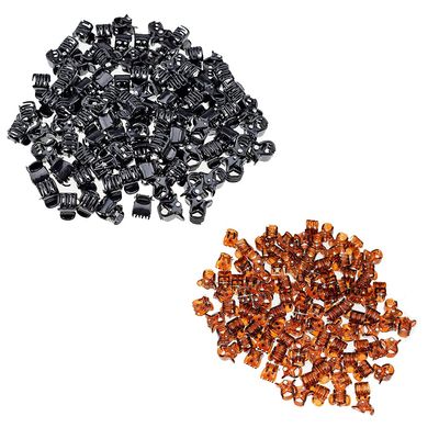 100pc/pack 1cm Hair Claws Clip for Women Girls Black &amp; Brown &amp; clear Plastic Mini Hairpin Hair Clip Clamp Hair Accessories Gifts (brown+black each 50pcs)