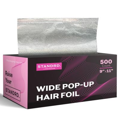 Stock Your Home 500 Count Aluminum Foil for Hair Highlighting, 9 Pop Up Foil Sheets for Salon or Home Use, Embossed Disposable Hair Foils for Highlighting, Coloring Hair, Wide Foil for Hair Stylist