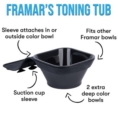 FRAMAR Toning Tub Hair Dye Bowl - Hair Color Bowls For Hairstylist, Hair Color Bowl, For Wash Bowl For Hairstylist, Hair Color Mixing Bowl For Hair Dye, Hair Wash Bowl, Hair Bowl, Hair Dye Bowls - 2pc