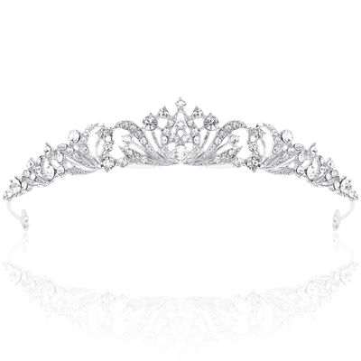 TOBATOBA Silver Tiara Crowns for Women Girls Wedding Tiara Princess Tiara for Wedding Prom Quinceanera Birthday Crown Halloween Hair Accessories