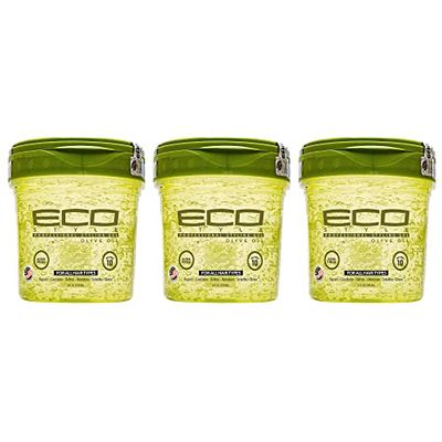 Eco Style Olive Oil Professional Styling Hair Gel, 16 oz (Pack of 3)