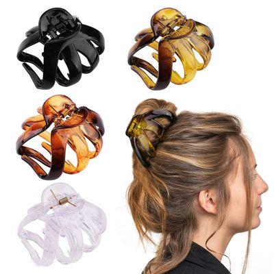 4PCS Extra Large Strong Hold Hair Clips for Thick and All Hair Types - 3.15&quot; Jumbo Premium Octopus Claw Clips for Women and Girls