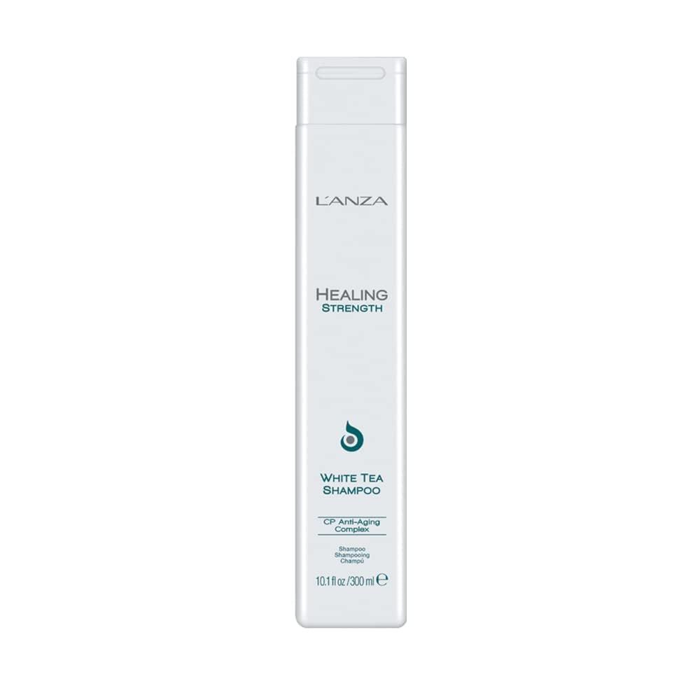 L&#39;ANZA Healing Strength White Tea Shampoo, Hair Shampoo that Strengthens, Protects and Restores Weak, Fragile, and Aged Hair Against Split Ends &amp; Frizz Control, Luxury Hair Care