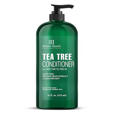 Botanic Hearth Tea Tree Conditioner | For All Hair Types | Fights Dandruff &amp; Dry Scalp | With Vitamin C, Peppermint Oil, Rosemary Oil &amp; Lavender Oil | Sulphate &amp; Paraben Free | 16 fl oz