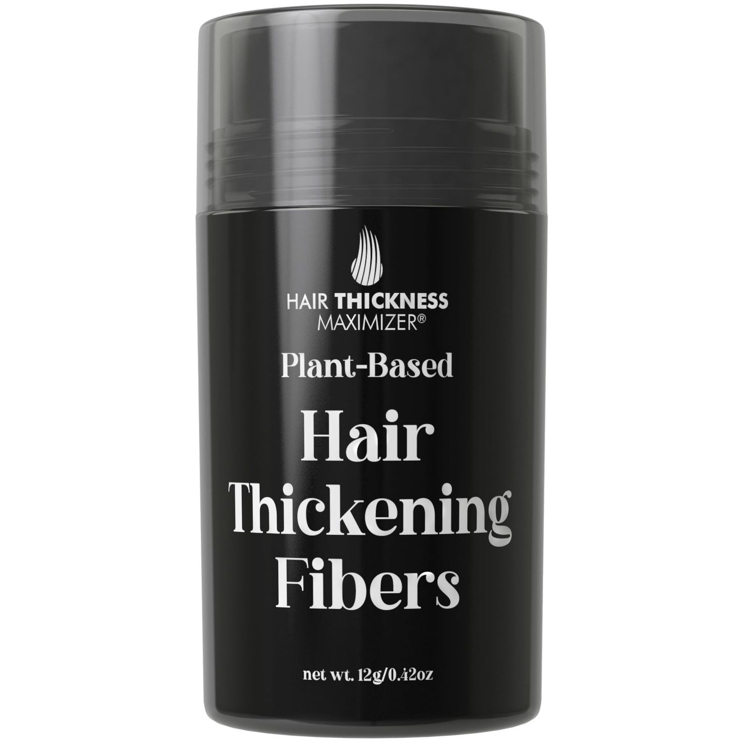 Hair Fibers for Thinning Hair For Women, Men. Plant-Based Formula for Instant Hairline &amp; Bald Spot Coverage. Non-Itchy, Easy to Wash Out (Black)