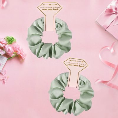 Hasoar New Smooth linen Satin Bridesmaid Scrunchies 12 pack Proposal Gifts Elastics Hair Ties Scrunchies Bachelorette Party Favors Satin Bridesmaid Gift for Bridal Wedding Parties guests (Sage green)