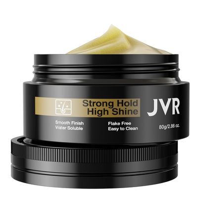 JVR Men&#39;s Hair Pomade, Hair Styling Pomade For Men, Strong Hold with High Shine Hair Gel Water Based Hair Cream Flake Free, Easy To Wash Out For All Hair Types