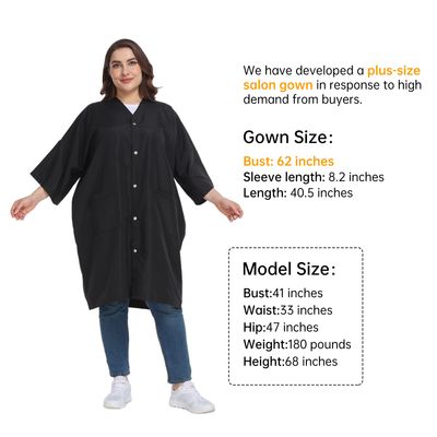 PERFEHAIR Salon Client Gown Capes - Plus Size Hair Coloring Wrap Kimono Style - Lightweight &amp; Soft - Hair Stylist, Dogs Grooming Smock with 2 Pockets - 5 Snap Closures