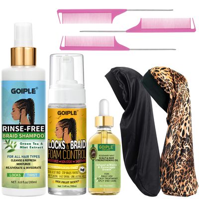 Braid Rinse-Free No Water Shampoo for Locs, Twists, Weaves - Dreadlock Shampoo to Remove BuildUp, Odor, Itch &amp; Flakes, No Residue, Chemical-Free
