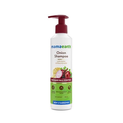 MAMAEARTH Onion Shampoo for Hair Growth &amp; Loss Control | Moisturizing Gentle Scalp Cleanser with Plant Keratin | Sulfate &amp; Paraben Free | 8.45 Fl Oz (250ml)