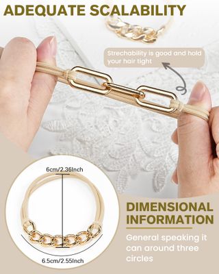 Luiaiog 4-Pack Gold Hair Ties - Cute Wrist Bracelet and Practical Elastic Design, Use as Hair Tie or Fashion Accessory for Work, Sports, Yoga