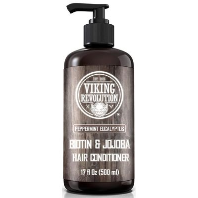 Viking Revolution Biotin Men&#39;s Conditioner - Eucalyptus &amp; Peppermint with Jojoba &amp; Mint Oils - For Dry Hair (17 Oz)