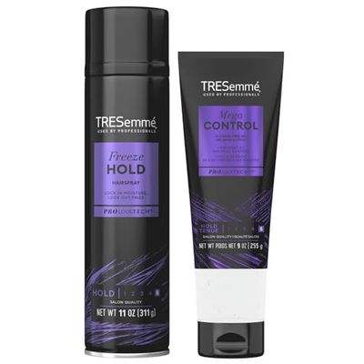 TRESemm Styling Set - Freeze Hold Hairspray + Mega Control Alcohol-Free Gel, Anti-Humidity, Anti-Frizz (2 Piece Set)